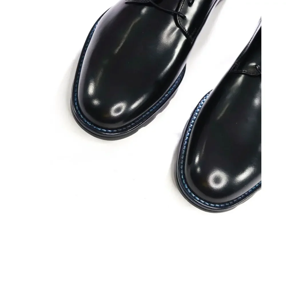 $650 Z ZEGNA - Black Leather Derby - US 9.5 (8.5UK)